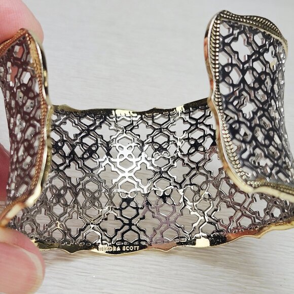Candice Gold Cuff Bracelet in Silver Filigree Mix - Picture 4 of 6